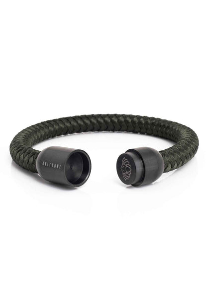 Portus Nautical Rope Bracelet Matte Black - Olive