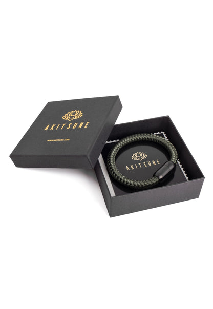 Portus Nautical Rope Bracelet Matte Black - Olive