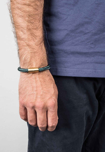 Portus Nautical Rope Bracelet Gold-Green
