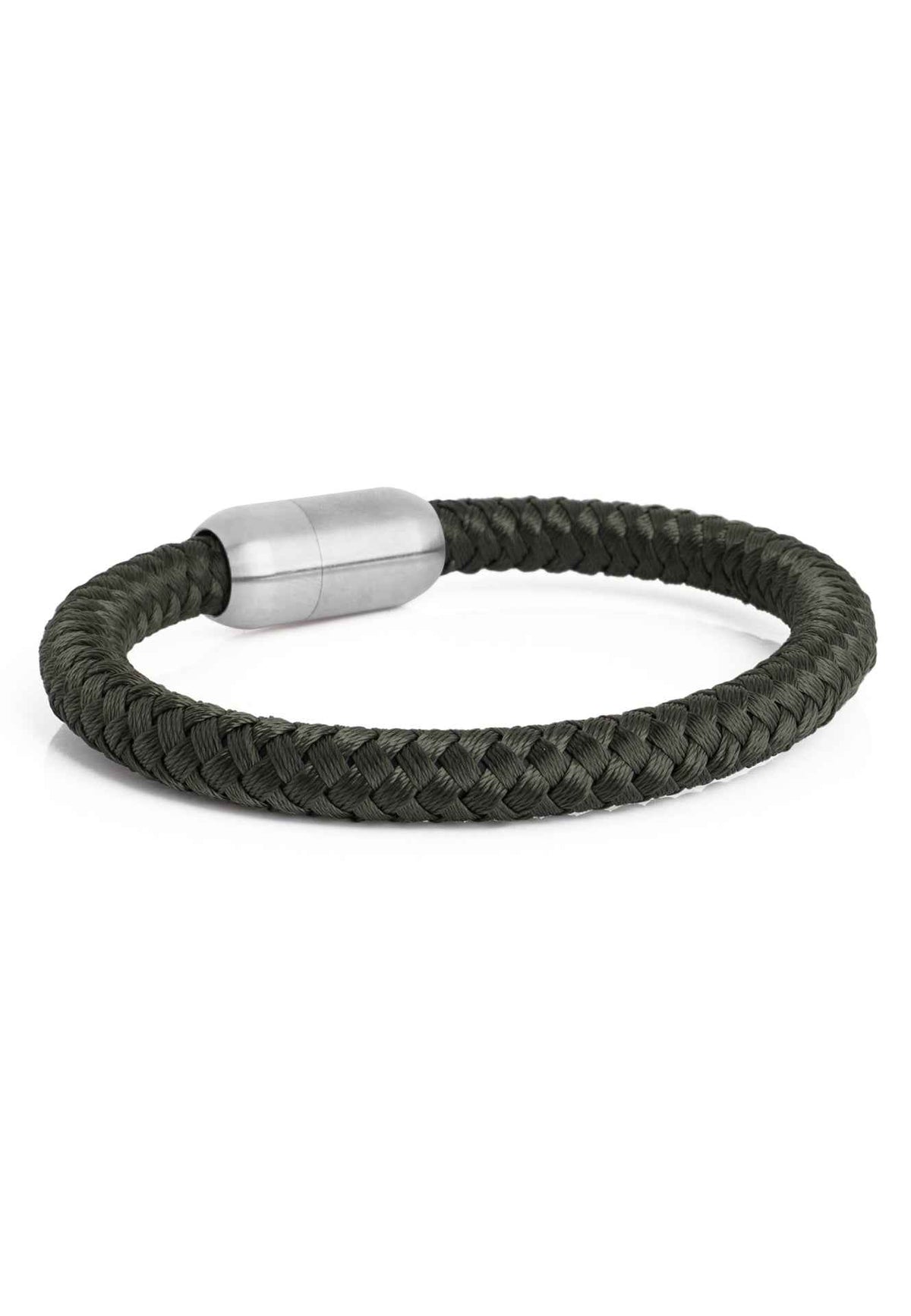 Portus Nautical Rope Bracelet Matte Silver - Olive