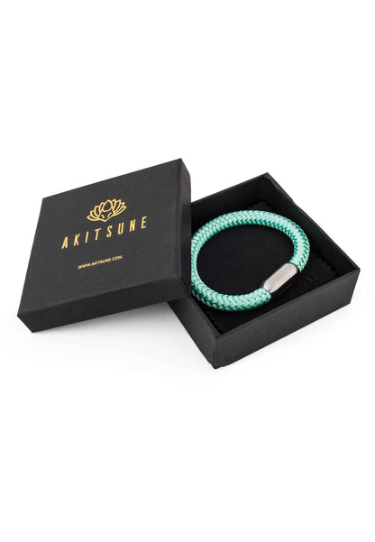 Portus Nautical Rope Bracelet Silver-Mintgreen