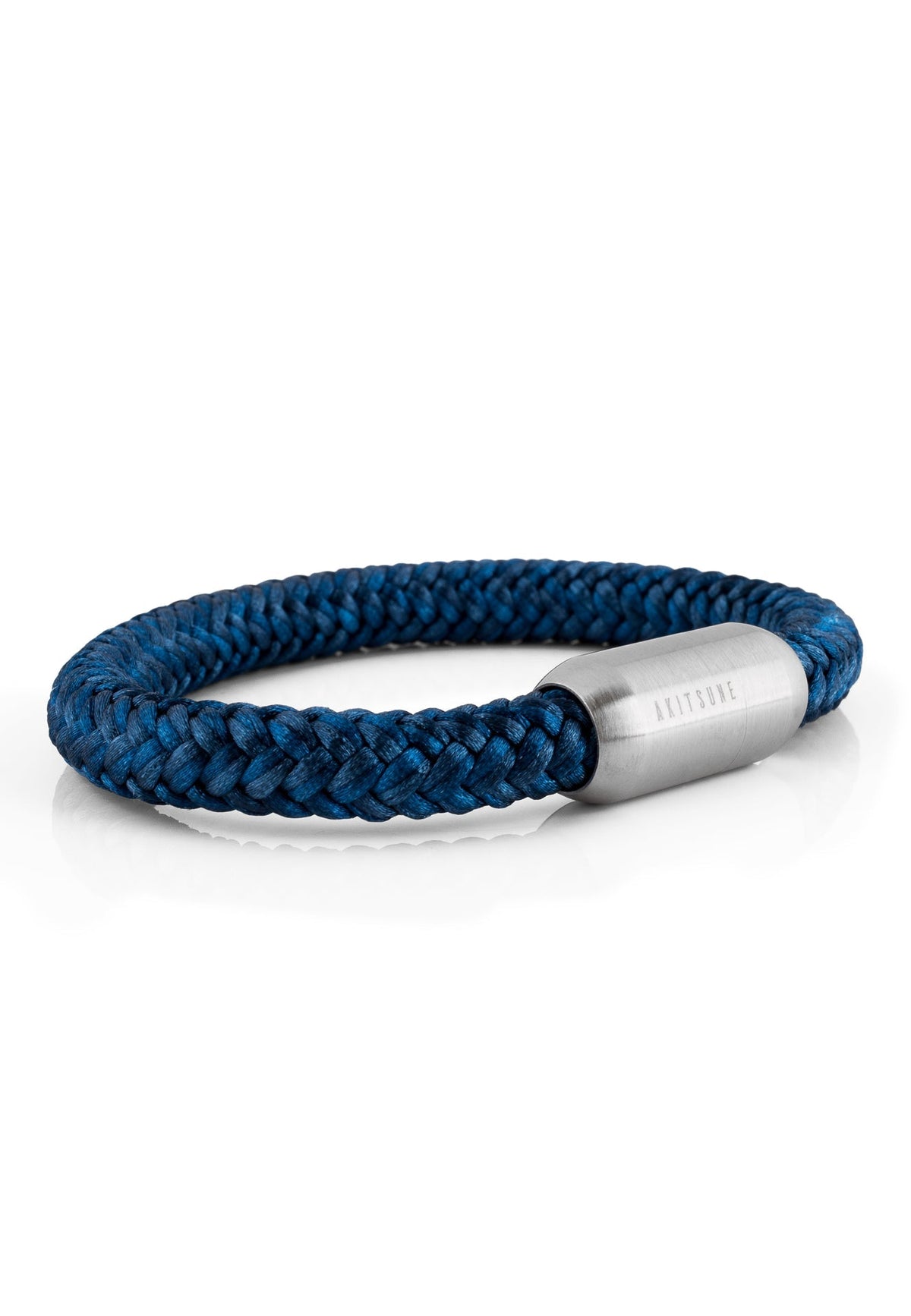 Portus Nautical Rope Bracelet Silver-Navyblue