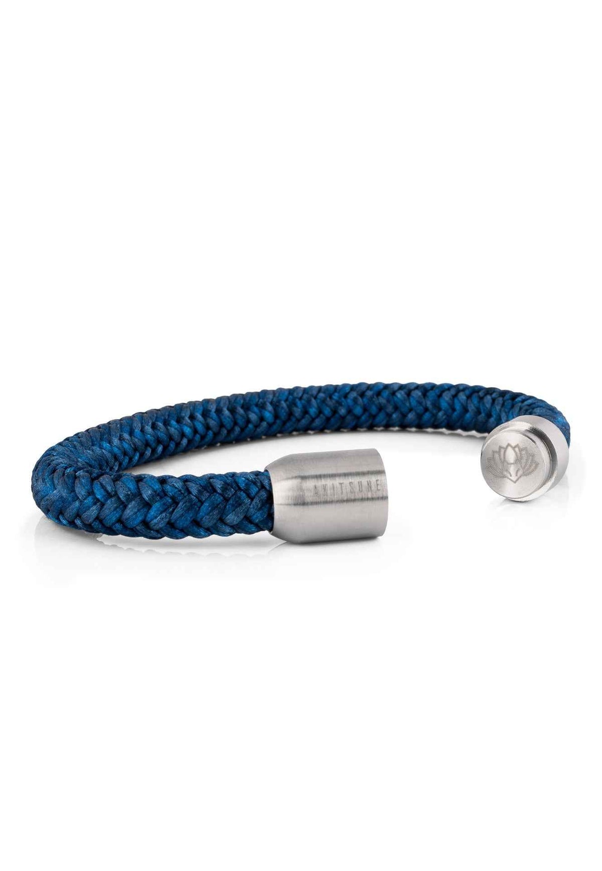 Portus Nautical Rope Bracelet Silver-Navyblue