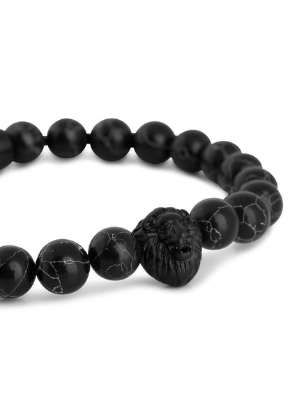 Regis Beaded Bracelet Matte Black - Black Turquoise