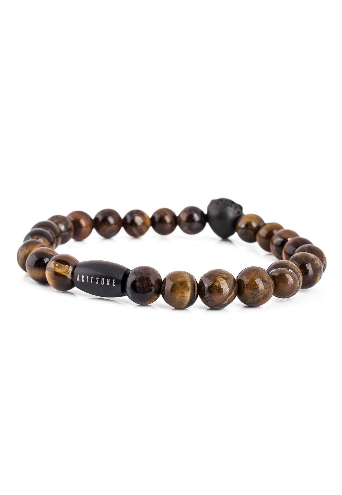 Regis Beaded Bracelet Matte Black - Yellow Tiger Eye