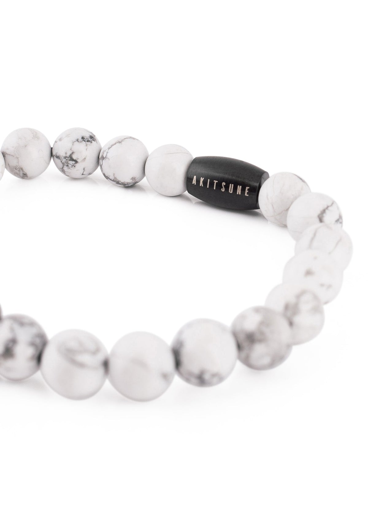 Regis Beaded Bracelet Matte Black - White Turquoise