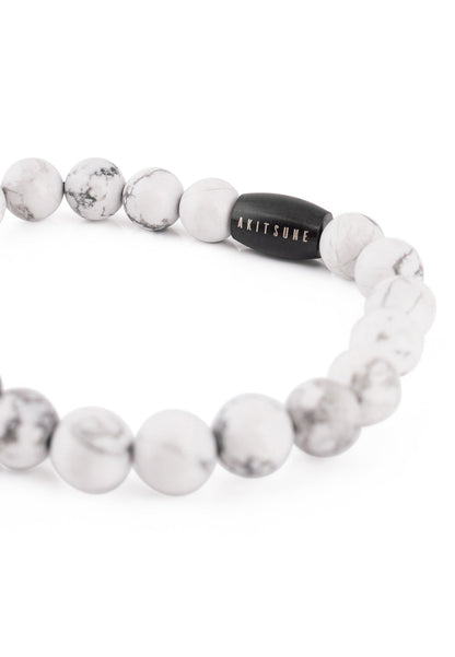 Regis Beaded Bracelet Matte Black - White Turquoise