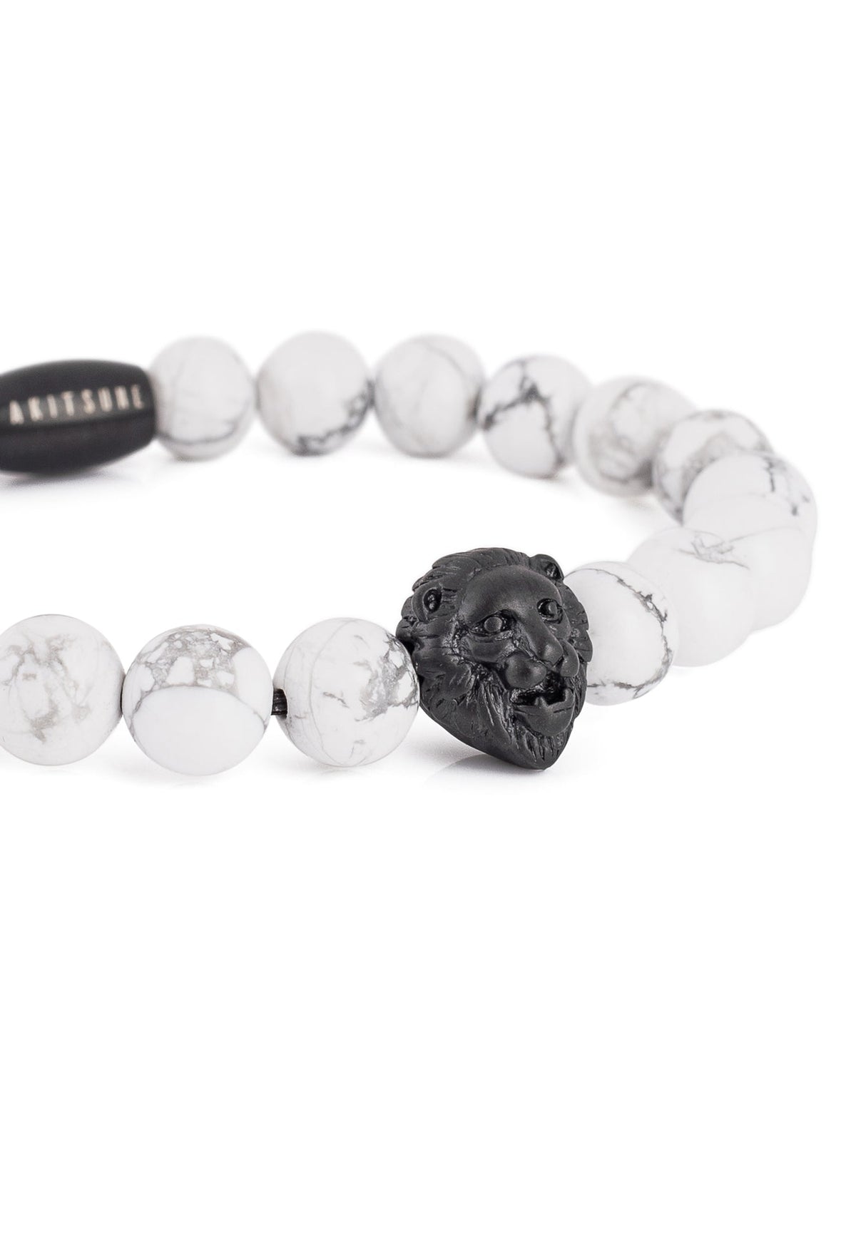 Regis Beaded Bracelet Matte Black - White Turquoise