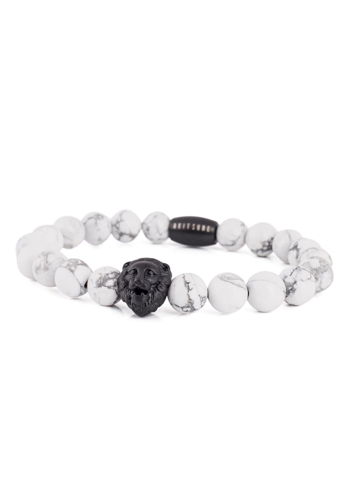 Regis Beaded Bracelet Matte Black - White Turquoise