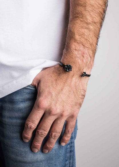 Rosa Bangle Bracelet Matte Black