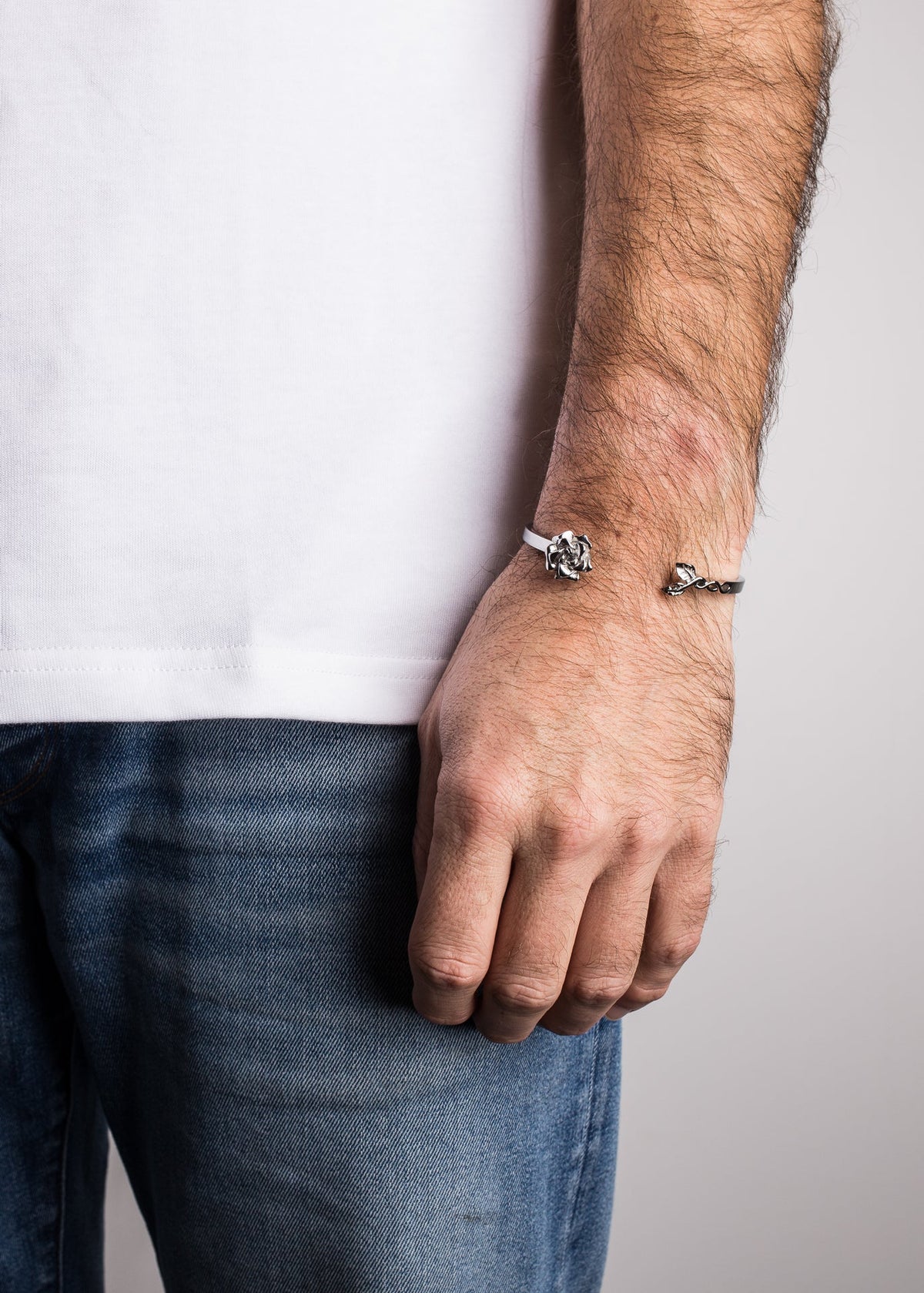 Rosa Bangle Bracelet Silver