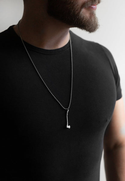 Securis Pendant / Necklace Silver 70 cm