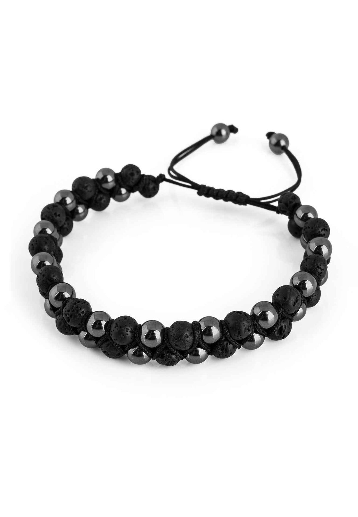 Sensei Beaded Bracelet - Hematite + Lava stone