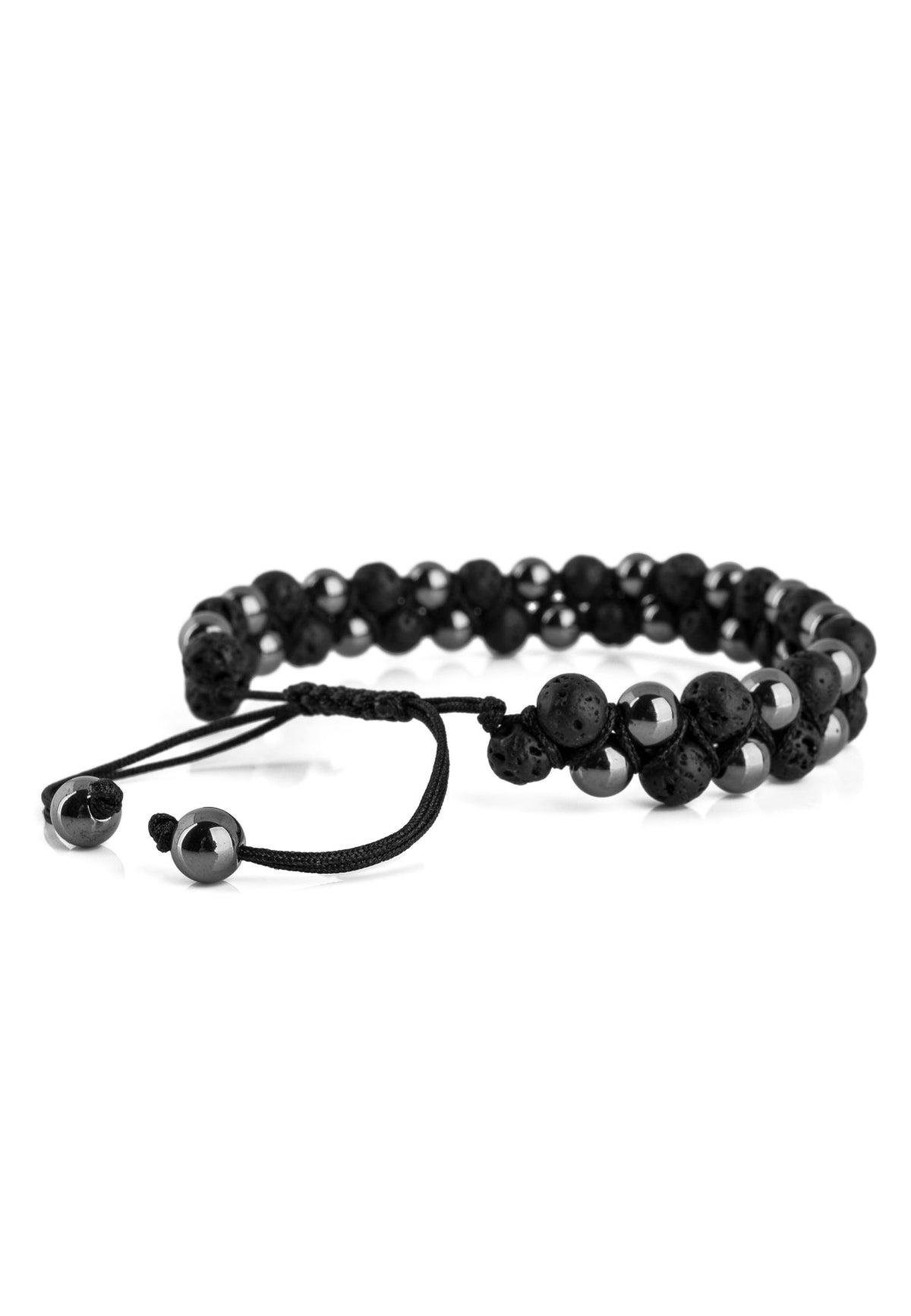 Sensei Beaded Bracelet - Hematite + Lava stone