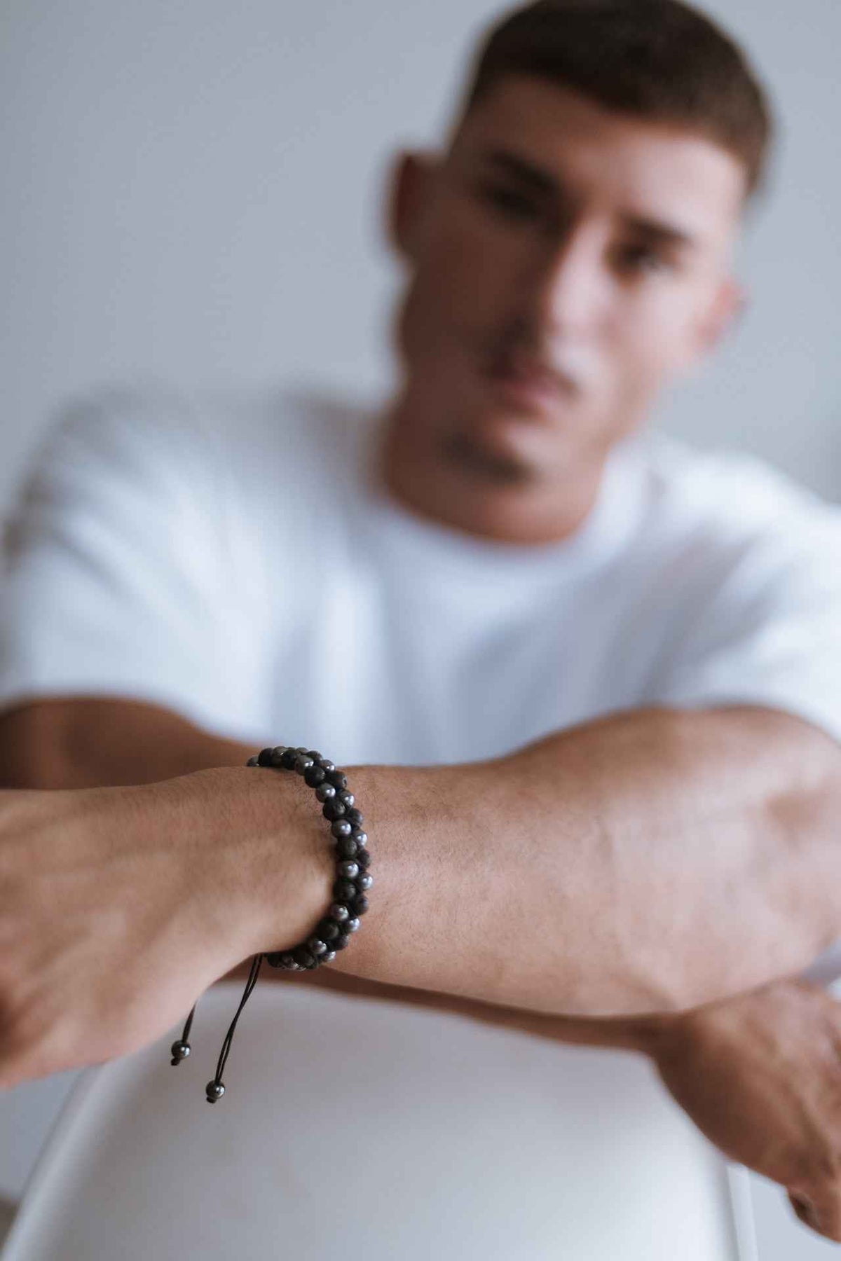 Sensei Beaded Bracelet - Hematite + Lava stone