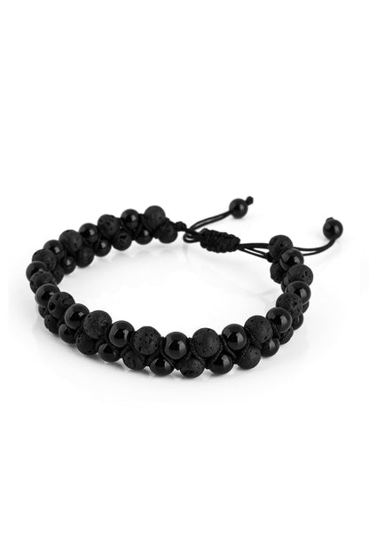 Sensei Beaded Bracelet - Onyx + Lava stone