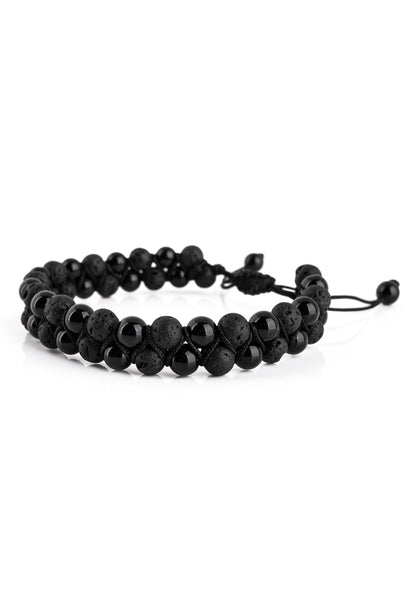 Sensei Beaded Bracelet - Onyx + Lava stone