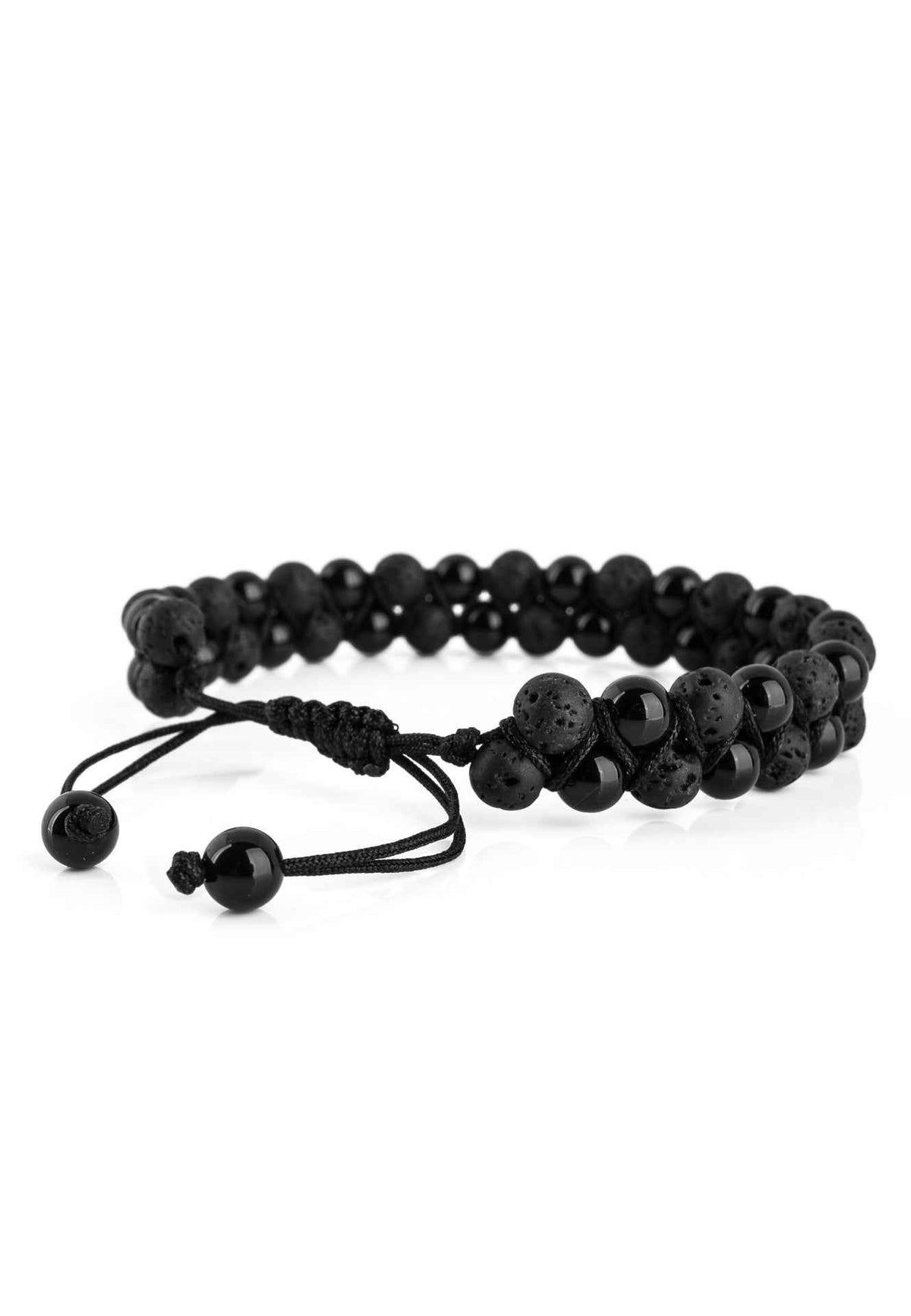Sensei Beaded Bracelet - Onyx + Lava stone