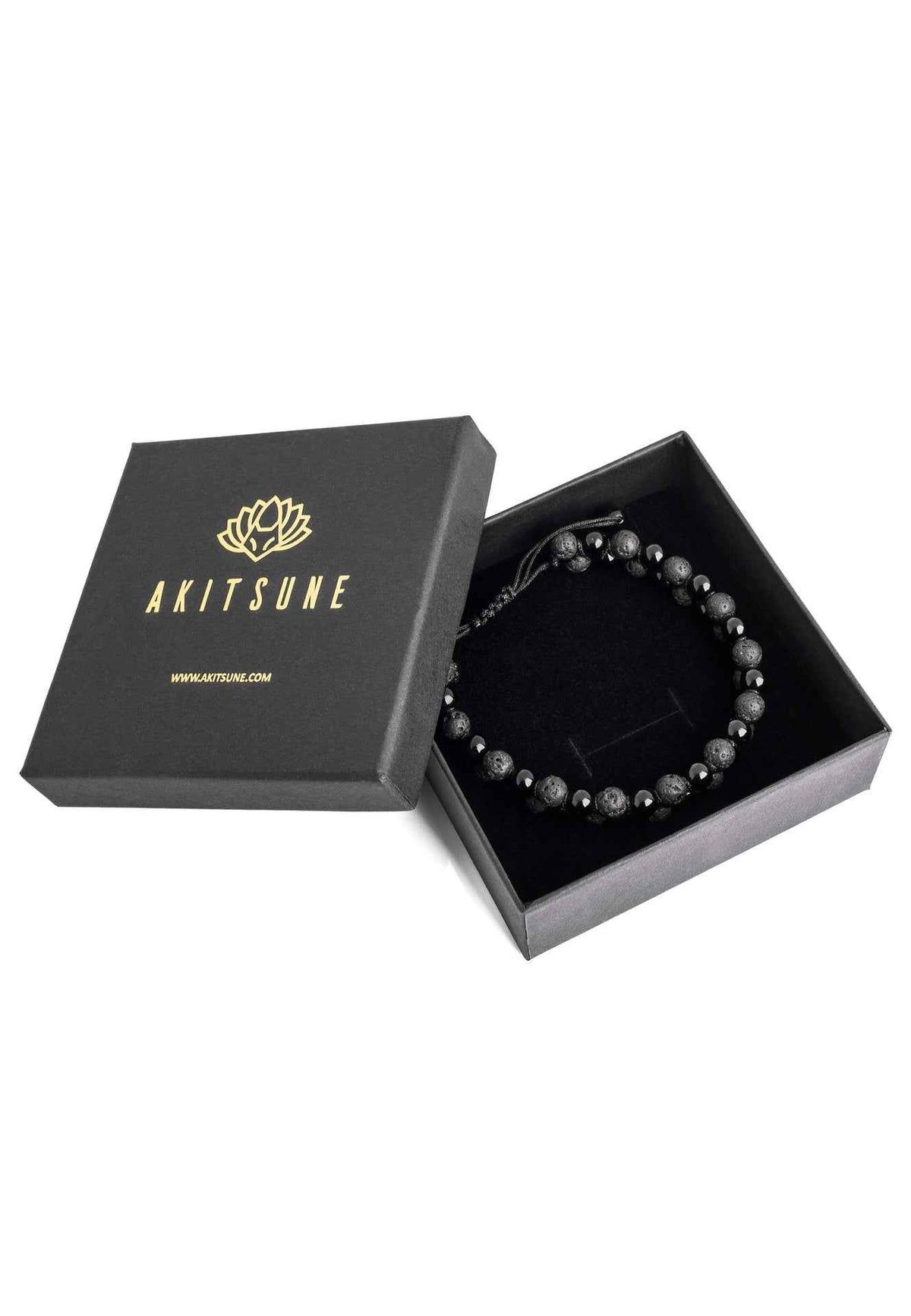 Sensei Beaded Bracelet - Onyx + Lava stone