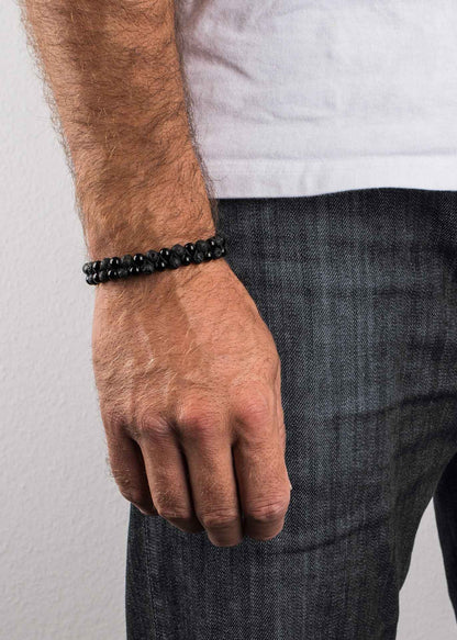 Sensei Beaded Bracelet - Onyx + Lava stone