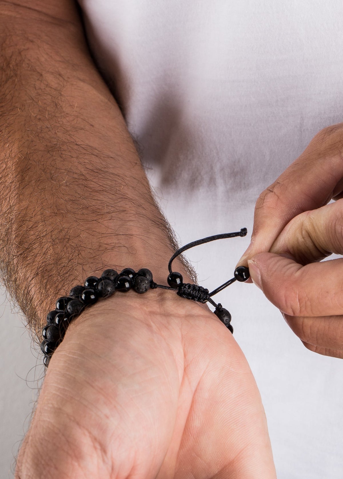 Sensei Beaded Bracelet - Onyx + Lava stone