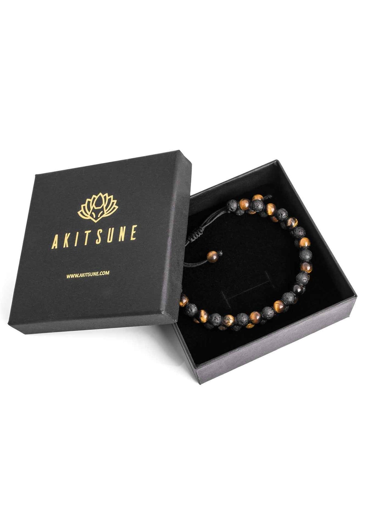 Sensei Beaded Bracelet - Tiger Eye Yellow + Lava stone