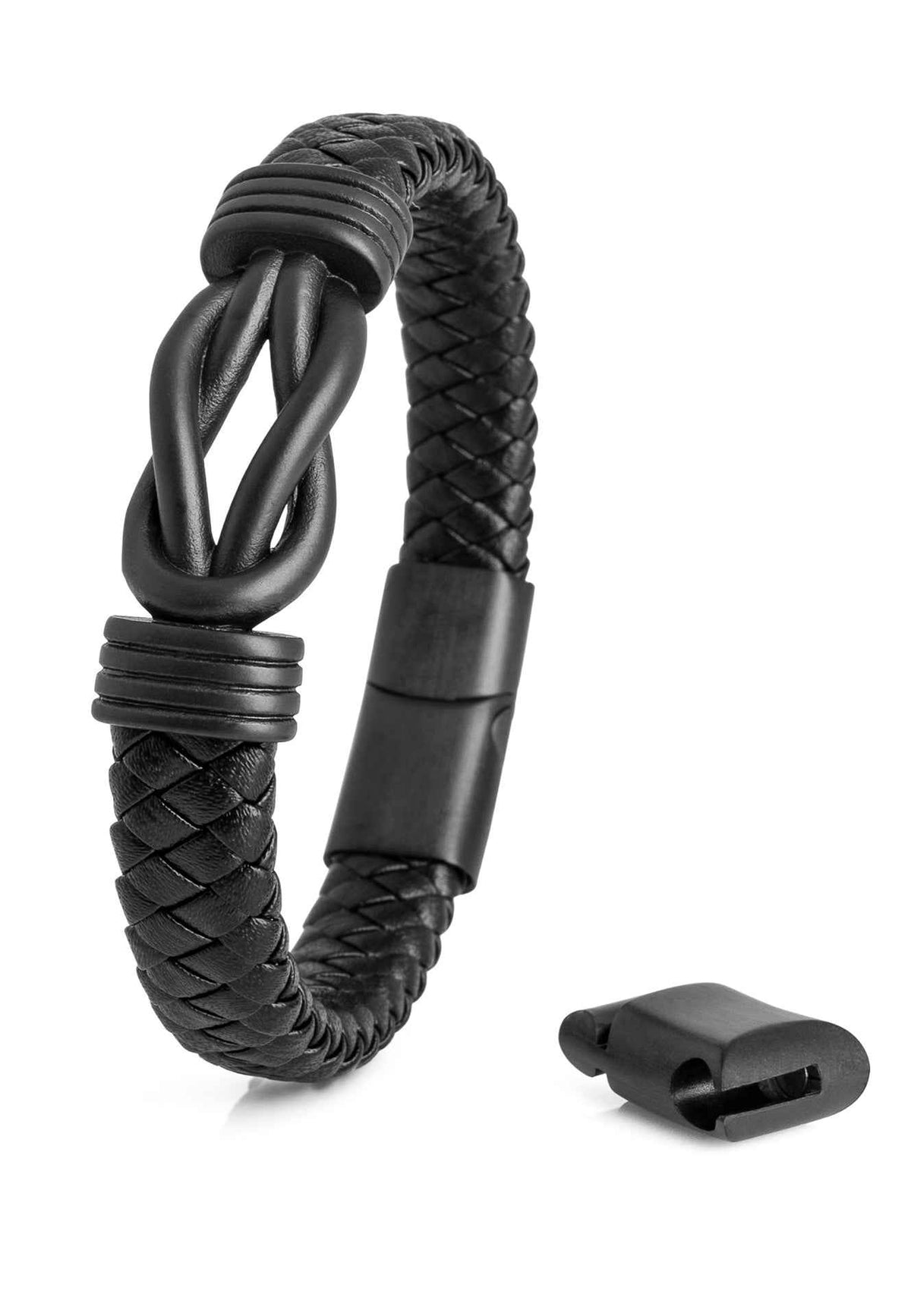 Serpent Leather Bracelet with Magnetic Clasp