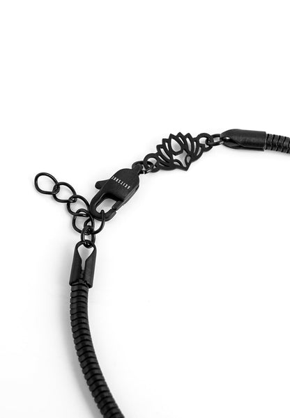 Serpent Snake Chain Link Bracelet Matte Black 3 mm
