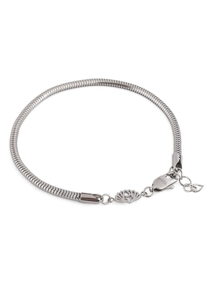 Serpent Snake Chain Link Bracelet Silver 3 mm