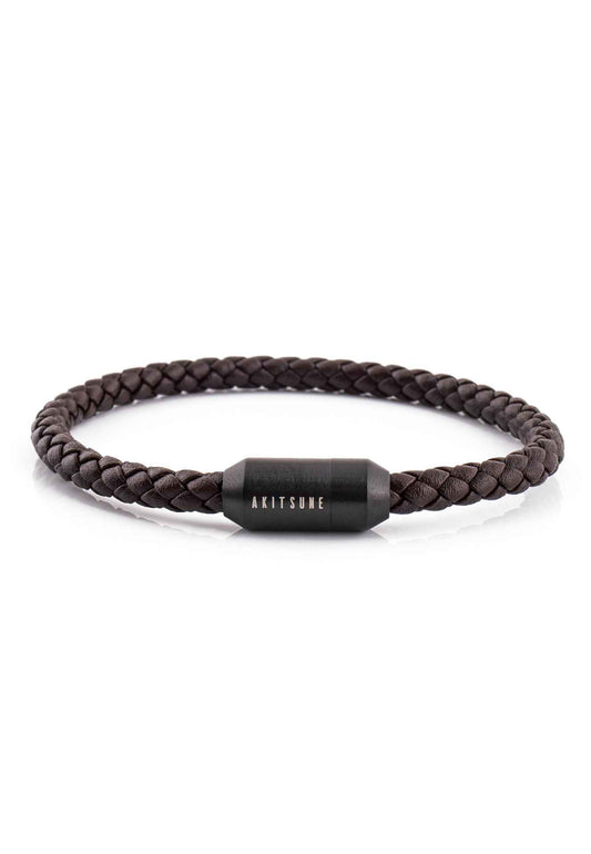 Silvus Leather Bracelet Matte Black - Brown