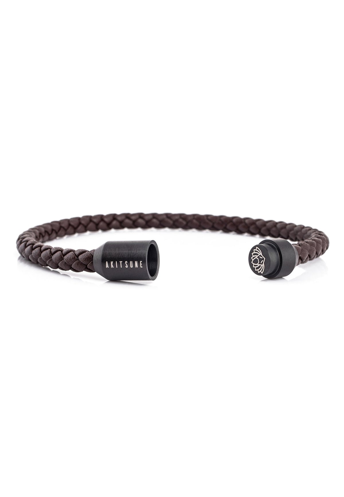 Silvus Leather Bracelet Matte Black - Brown