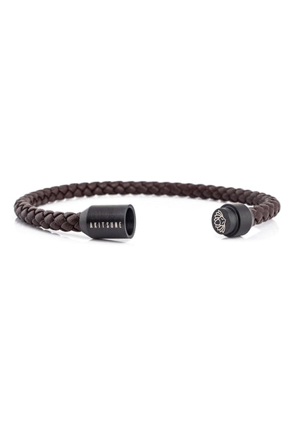 Silvus Leather Bracelet Matte Black - Brown