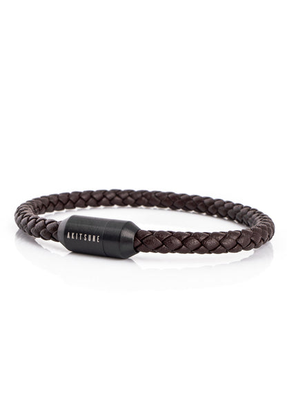 Silvus Leather Bracelet Matte Black - Brown