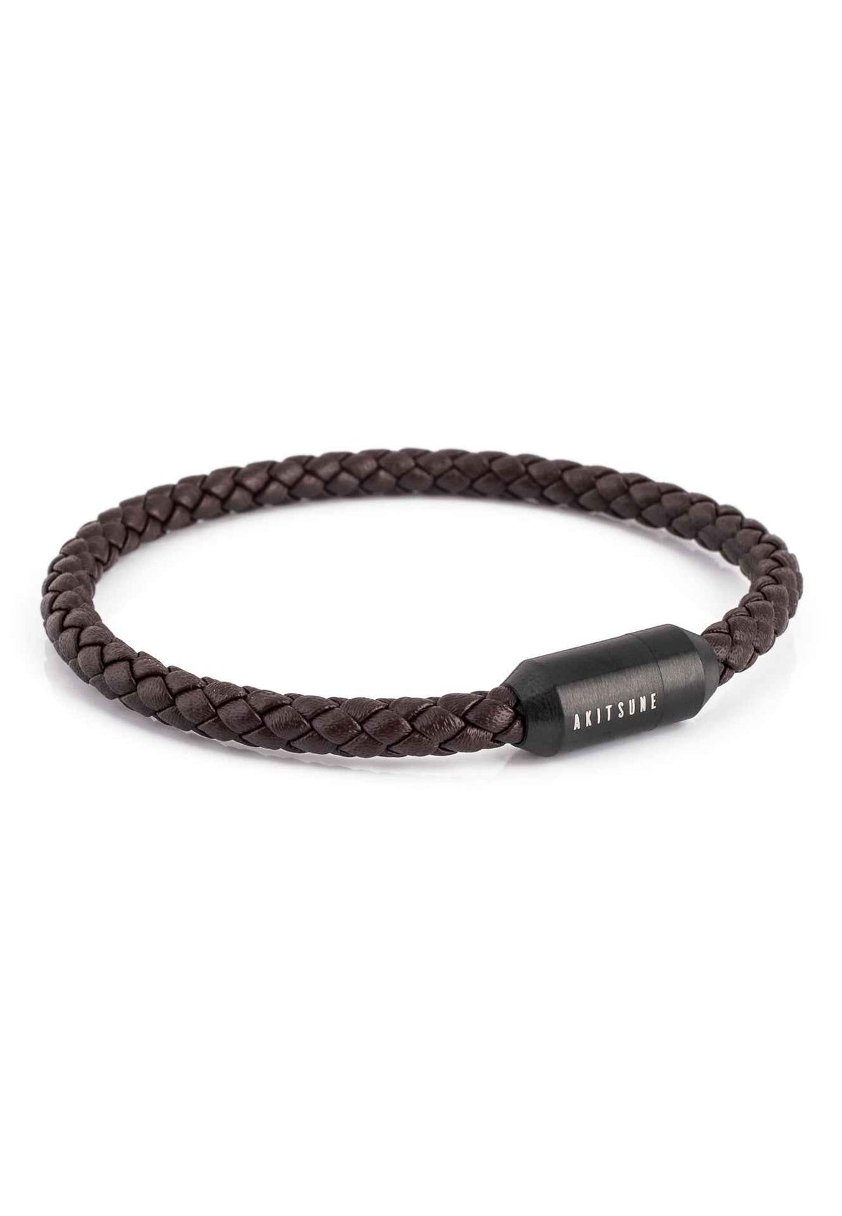 Silvus Leather Bracelet Matte Black - Brown