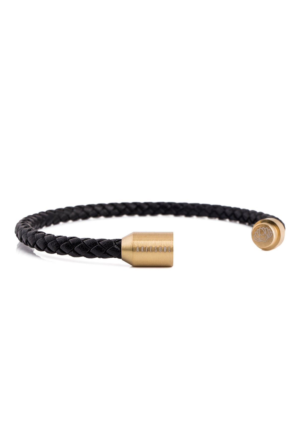 Silvus Leather Bracelet Gold - Black
