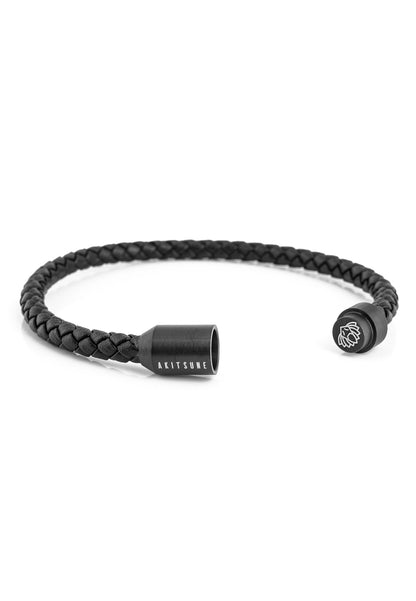 Silvus Leather Bracelet Matte Black - Black