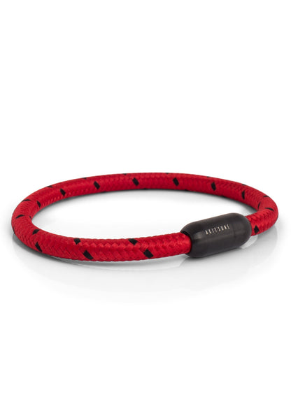 Silvus Nylon Bracelet - Matte Black - Red-Black