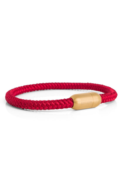 Silvus Nylon Bracelet - Matte Gold - Maroon