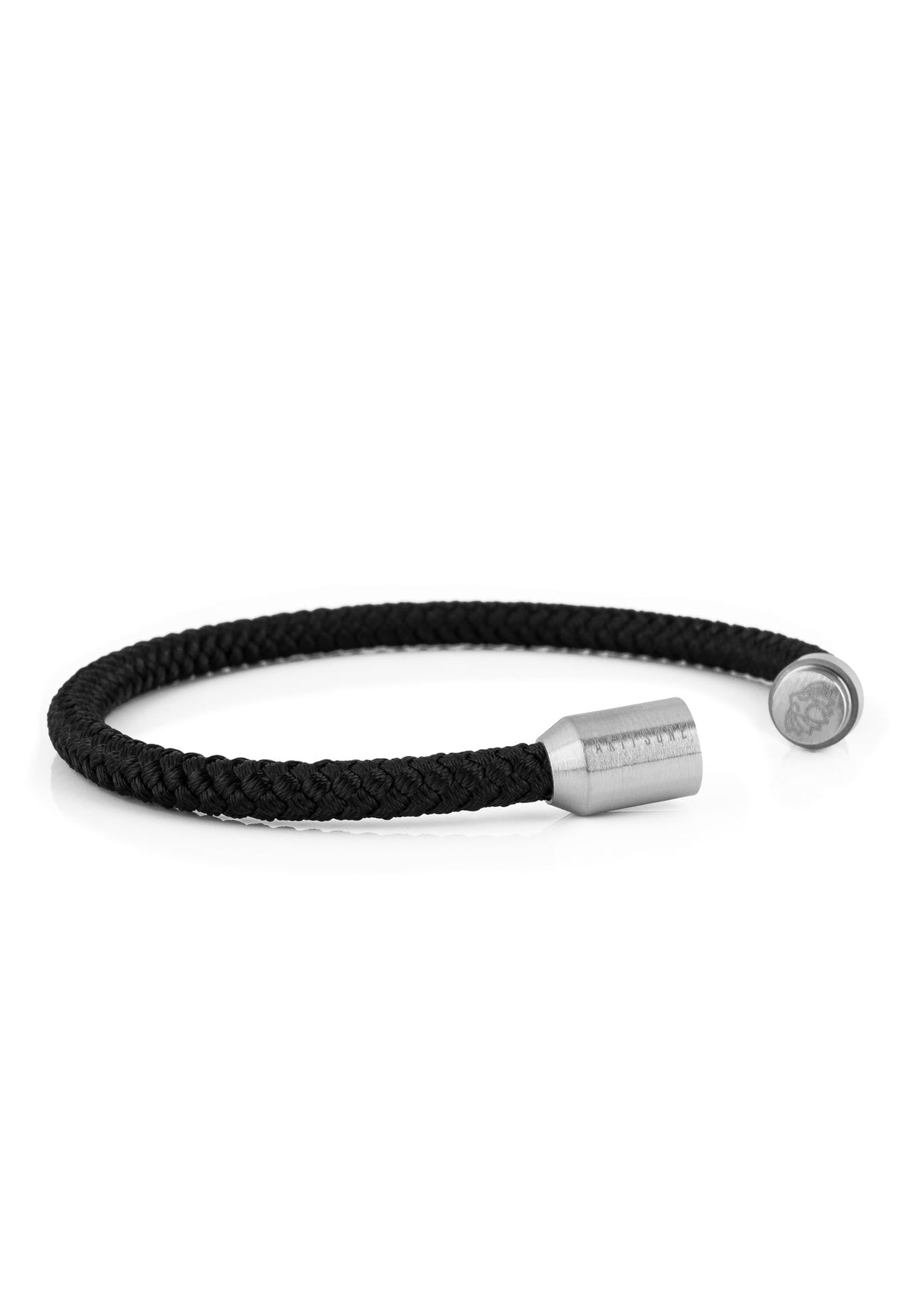 Silvus Nylon Bracelet - Matte Silver - Black