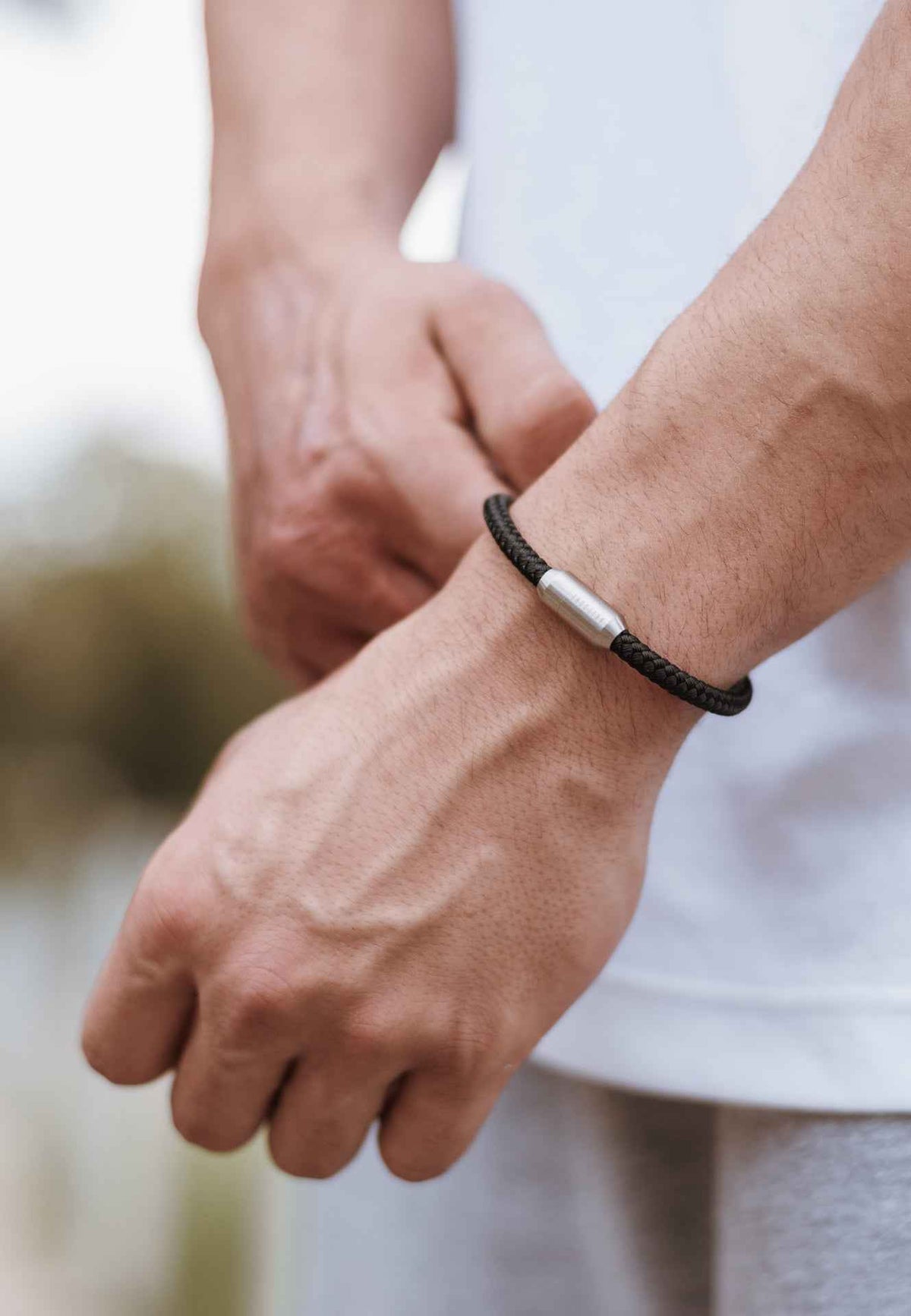 Silvus Nylon Bracelet - Matte Silver - Black