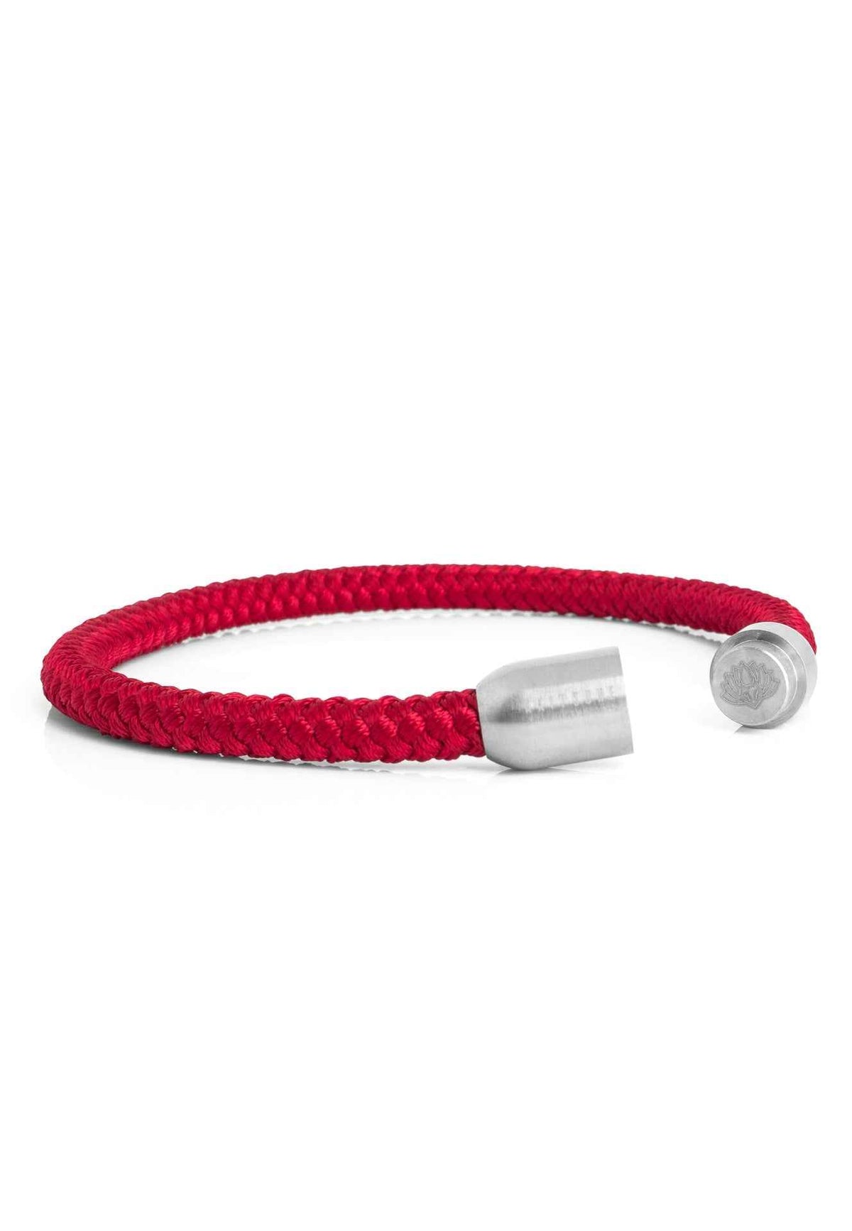 Silvus Nylon Bracelet - Matte Silver - Maroon