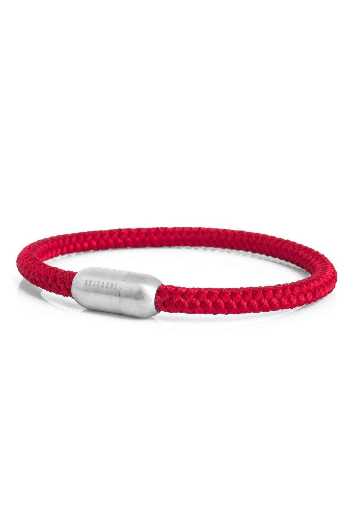 Silvus Nylon Bracelet - Matte Silver - Maroon