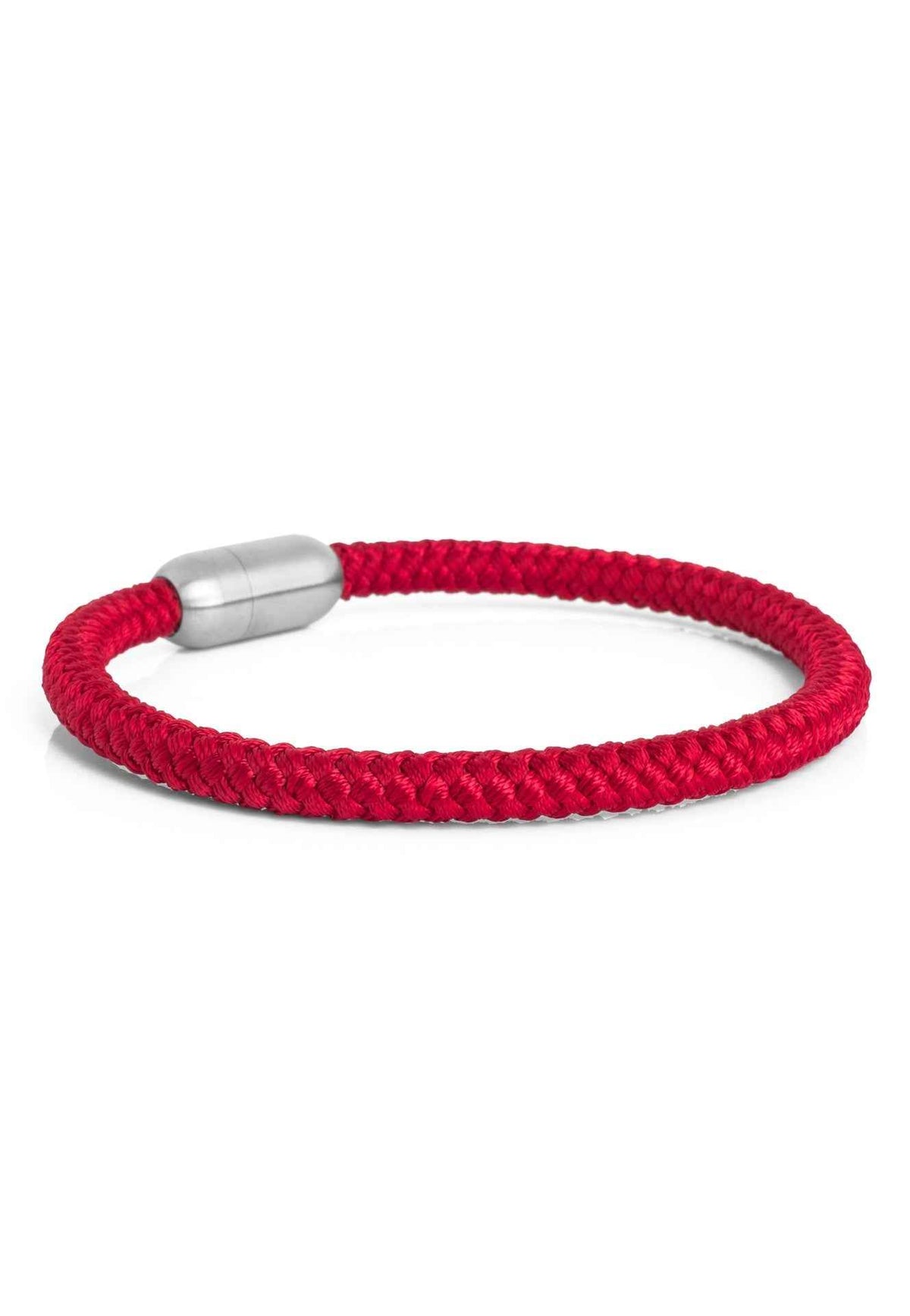 Silvus Nylon Bracelet - Matte Silver - Maroon
