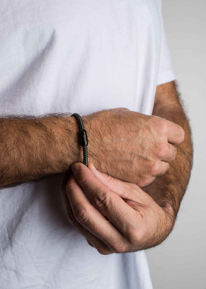 Silvus Nylon Bracelet - Matte Black - Olive