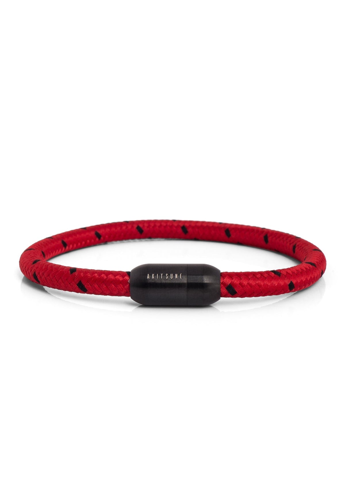 Silvus Nylon Bracelet - Matte Black - Red-Black