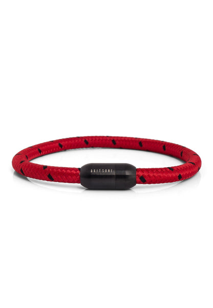 Silvus Nylon Bracelet - Matte Black - Red-Black