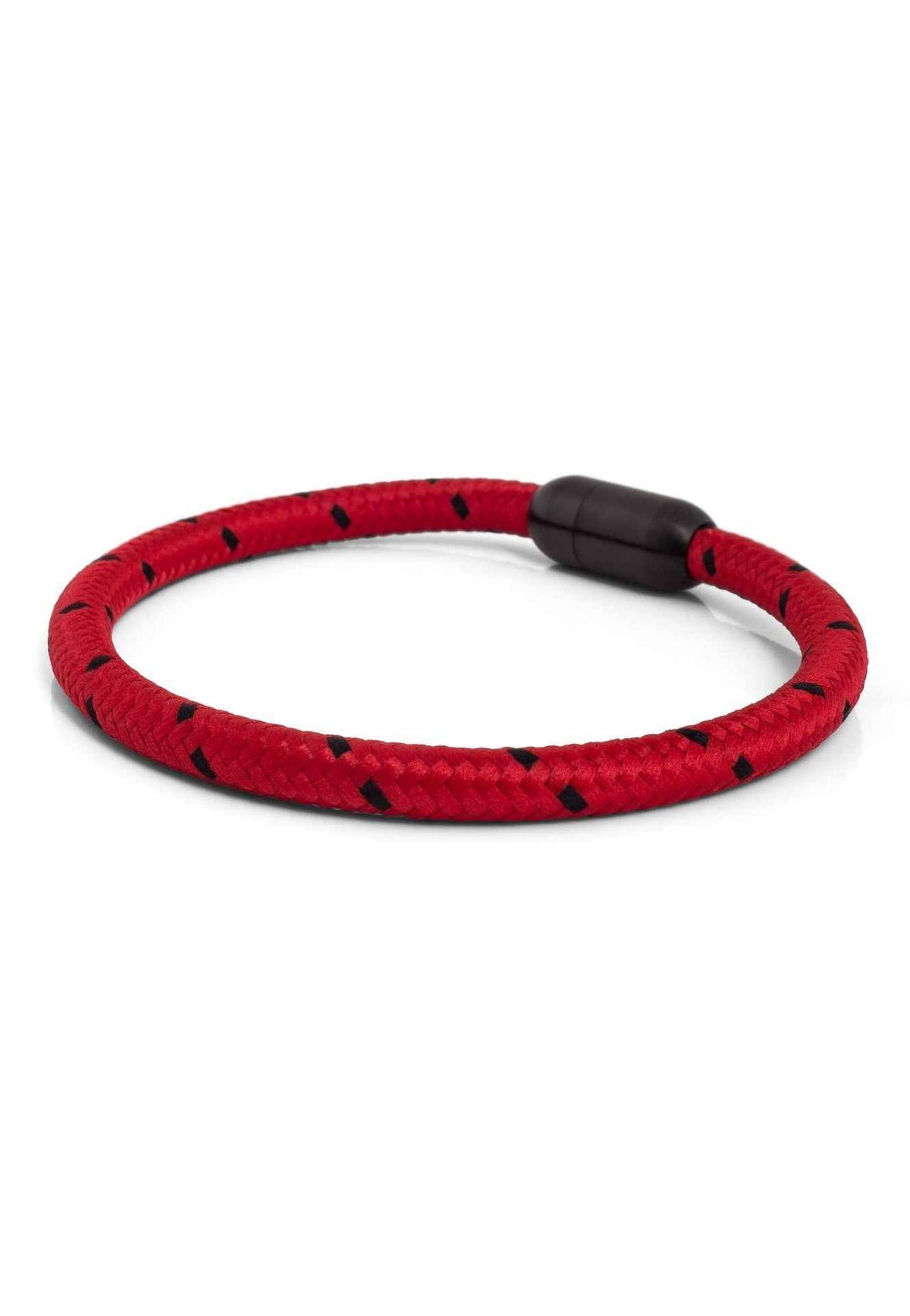 Silvus Nylon Bracelet - Matte Black - Red-Black