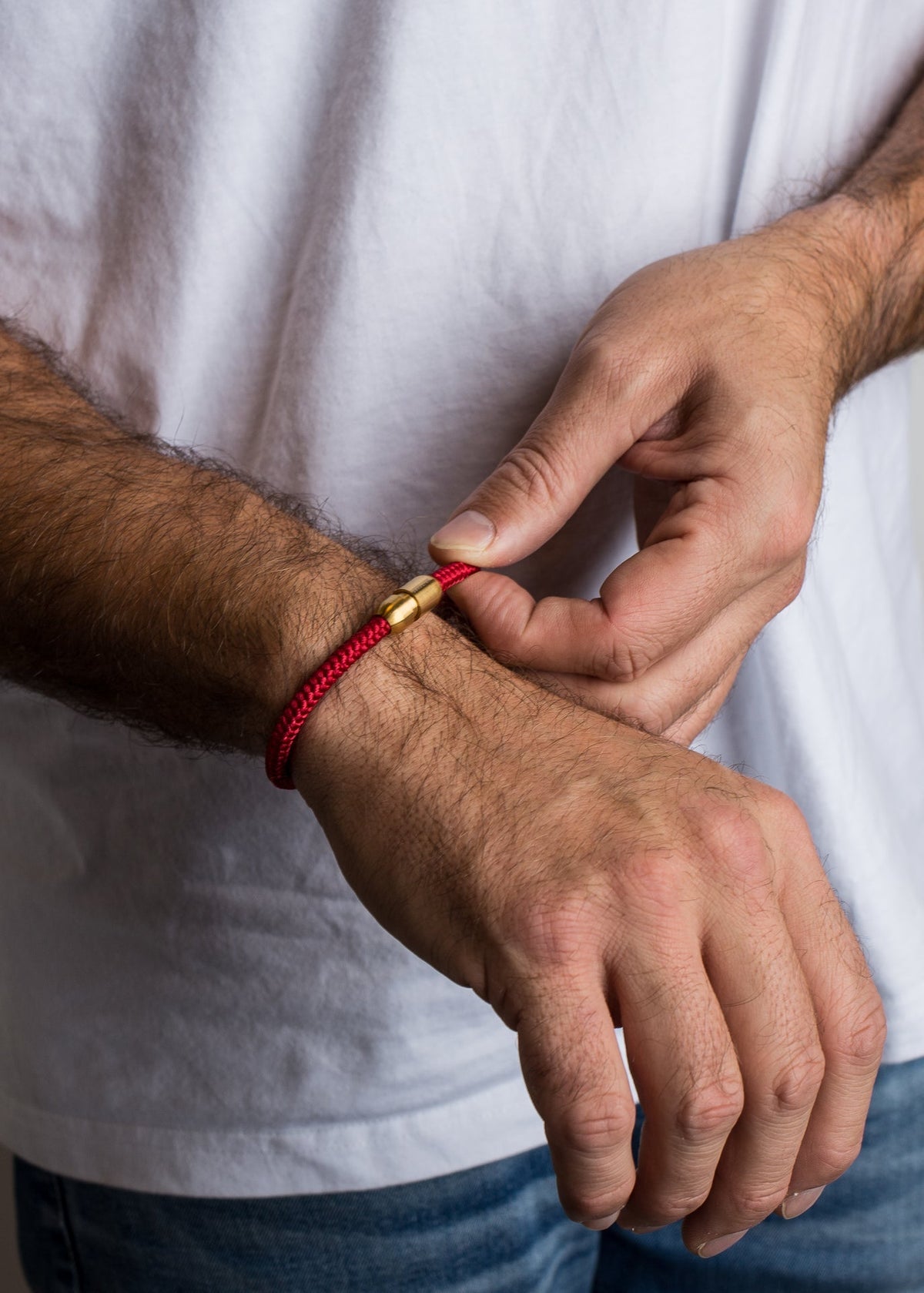Silvus Nylon Bracelet - Matte Gold - Maroon