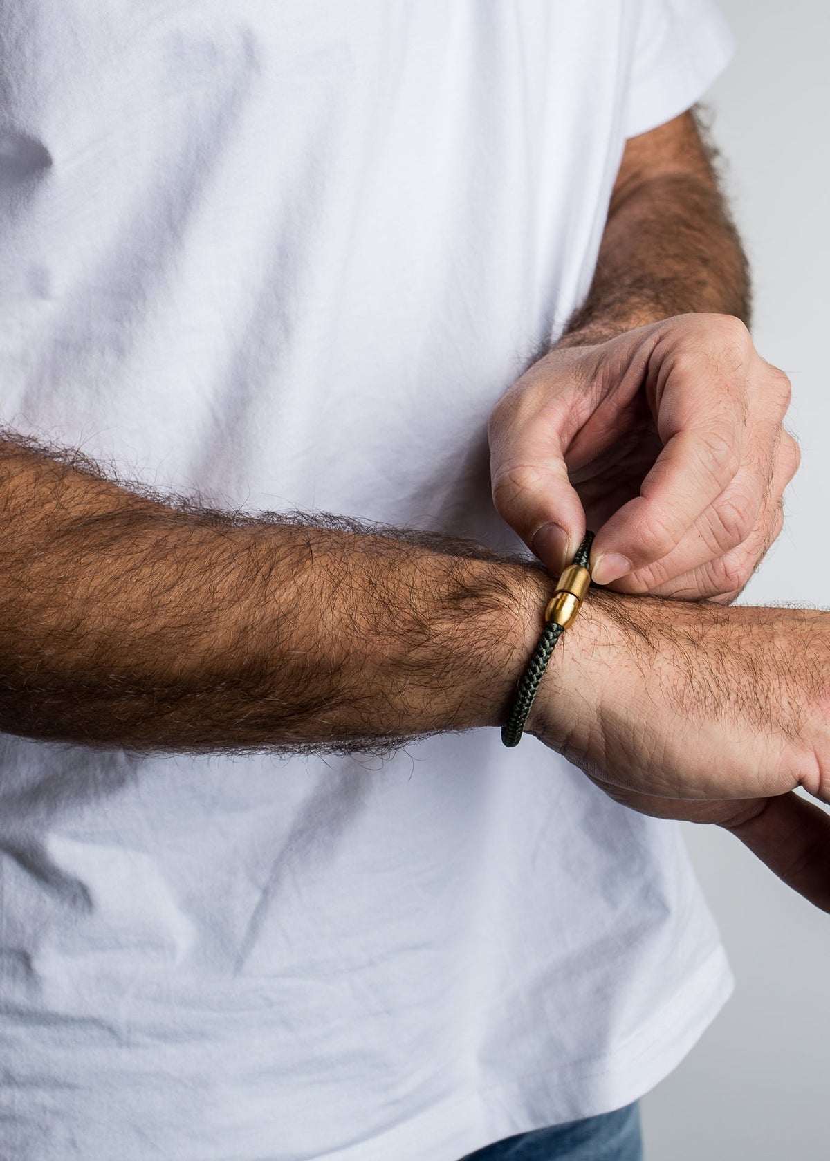 Silvus Nylon Bracelet - Matte Gold - Olive