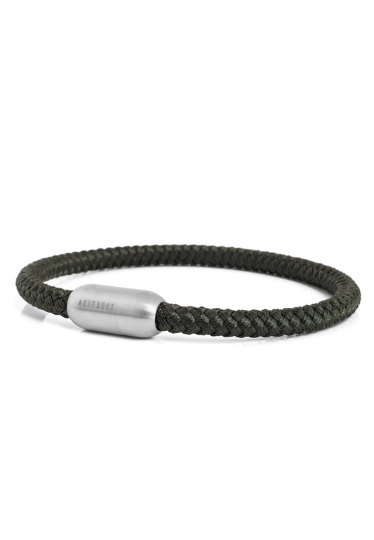Silvus Nylon Bracelet - Matte Silver - Olive
